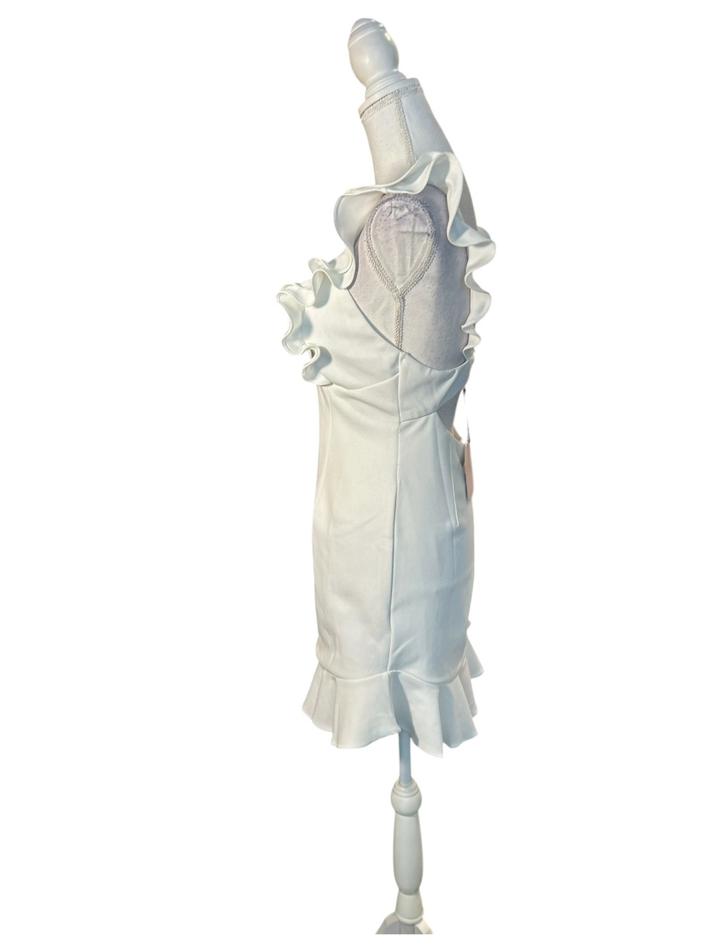 Hello Molly White Ruffle V-Neck Mini Dress - Picture 7 of 15